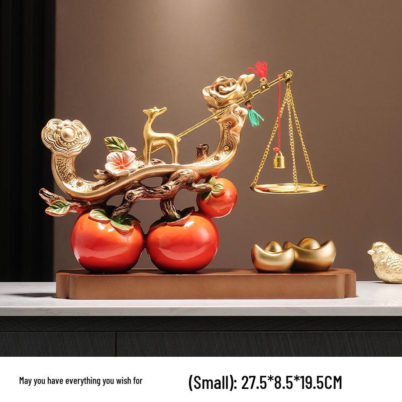 Luxurious Persimmon Wealth-Attracting Ornament - Foyer & Living Room Fortune Tree, Perfect Housewarming Gift for New Home