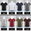 Men's Black V-Neck Slim Cotton T-Shirt - Short-Sleeved Summer Trend