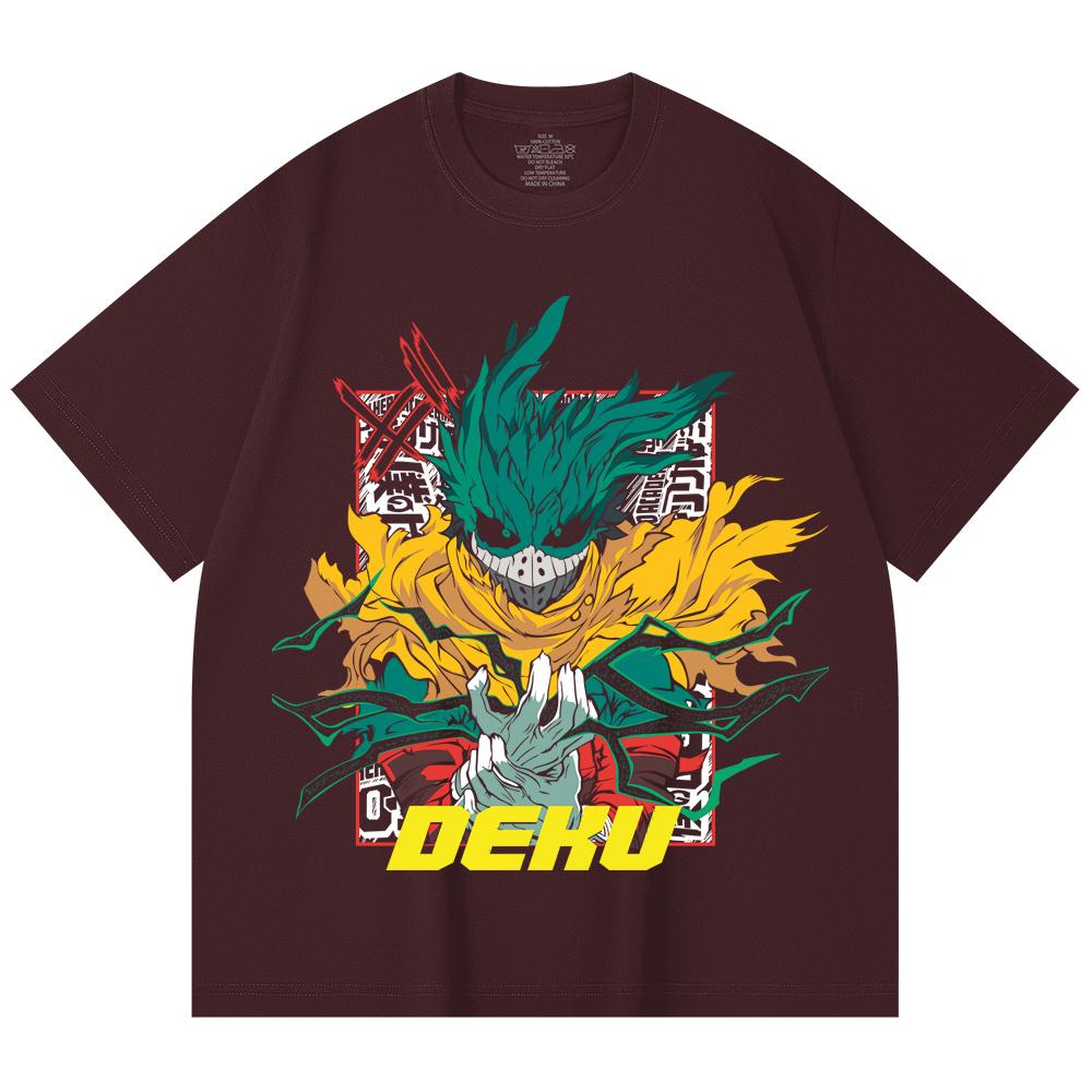 230 Gsm 100% Cotton My Hero Academia V23 Deku Print Unisex Heavy Cotton T Shirt
