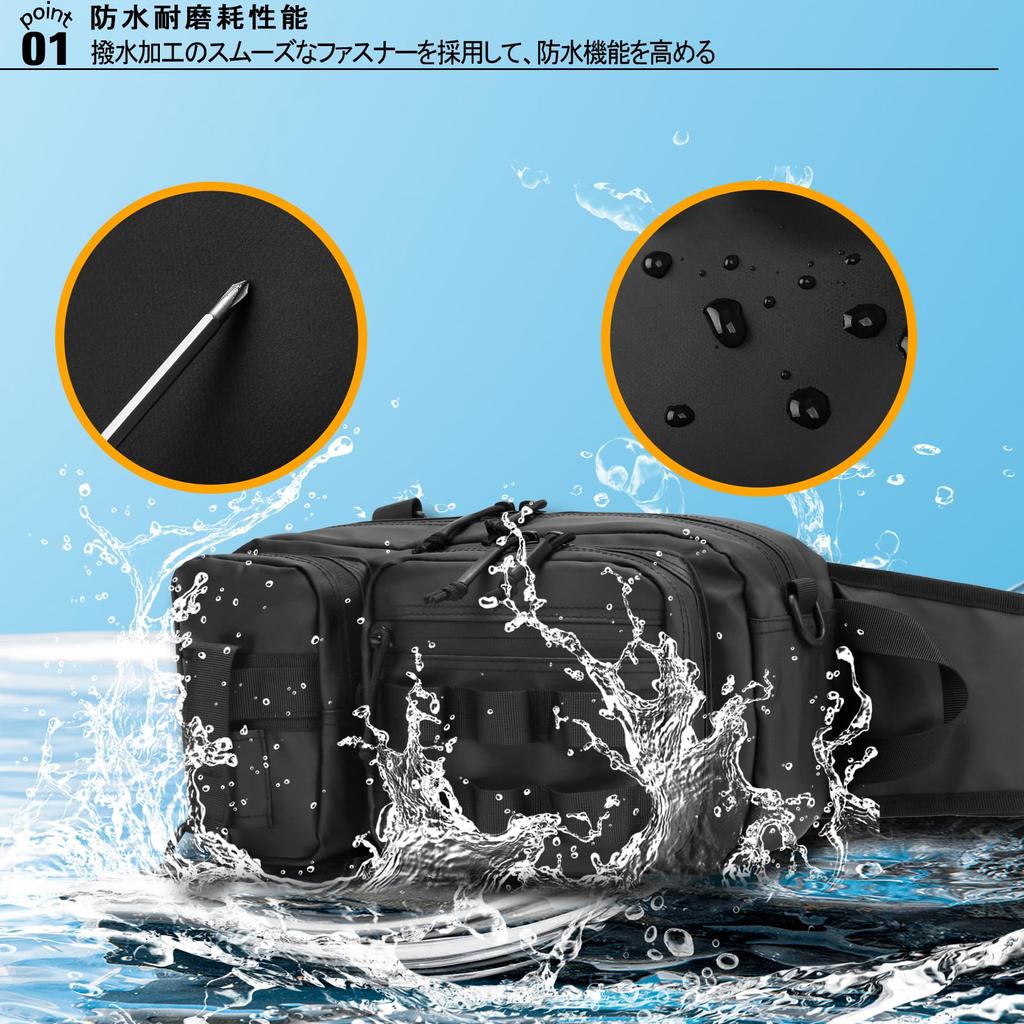 HAKAWAFLY Small Fishing Waist Can Be Carried Left or Crossbody Small But Large Hip Work Body Outdoor Unisex Bag, Bag, Water-Repellent, Waterproof,