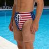 Versatile Daily Summer Wear Funny Patriotic Men Shorts, Stars And Stripes Beach Quick Drying Fitness Shorts Drawstring Waist Swim Trunks for Vacation,