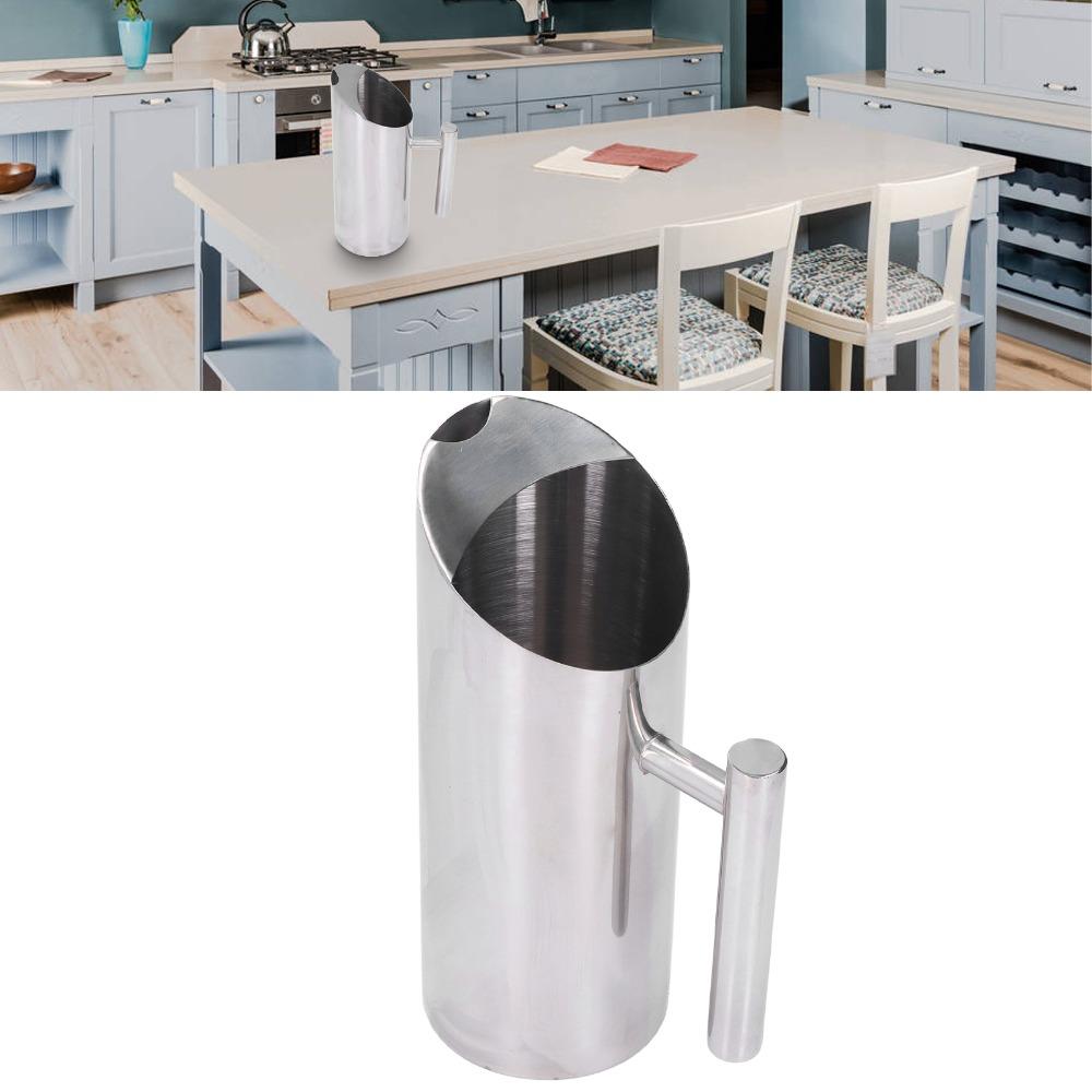 Stainless Steel Material Stainless Steel Water Pitcher Ergonomic Handle Silver Stainless Steel Water Jug 1L Capacity Ice Guard