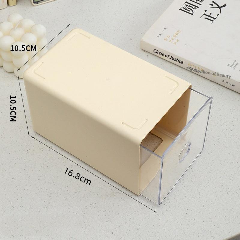 Stackable Plastic Desktop Storage Drawer Clear Panel Non Slip Design For Stationery Hair Accessories Small Daily Items