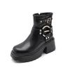 High heels platform Martin boots women's fashion thin boots autumn and winter belt buckle high heels short boots