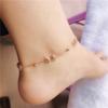Purple Gold Shell Hollow Anklet Plated With Rose Gold Smooth Round Bead Splicing Fan Anklet Jewelry