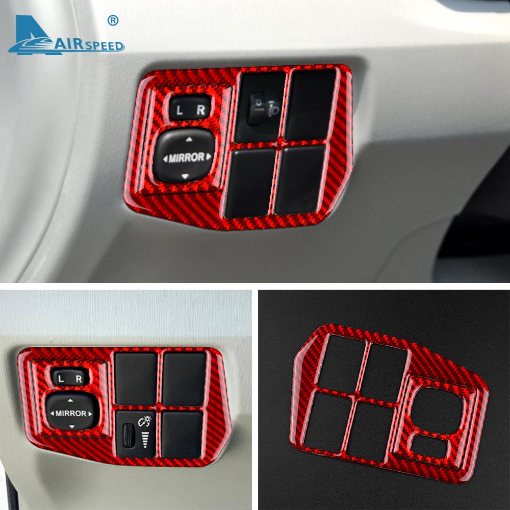 Real Soft Carbon Fiber for Toyota Prius 2010 2011 Accessories Interior Trim Car Headlight Side Mirror Switch Button Sticker