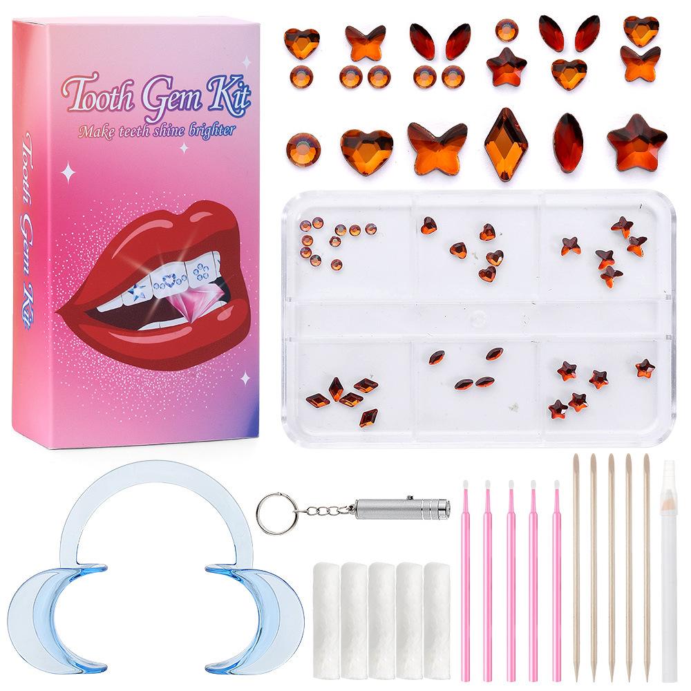 Dental Diamond Tooth Decoration, Tooth Diamond Tool Diy Set, Tooth Sticker, Diamond Love Horse Eye Decoration