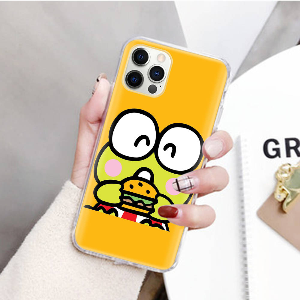 JZ9 Keroppi Transparent Case for Samsung A04 A14 A23 M33 M53 Realme 10 9 C35 C55 VIVO Y02 X80 Infinix Hot 30 Note 11 Tecno Spark 8P Pro