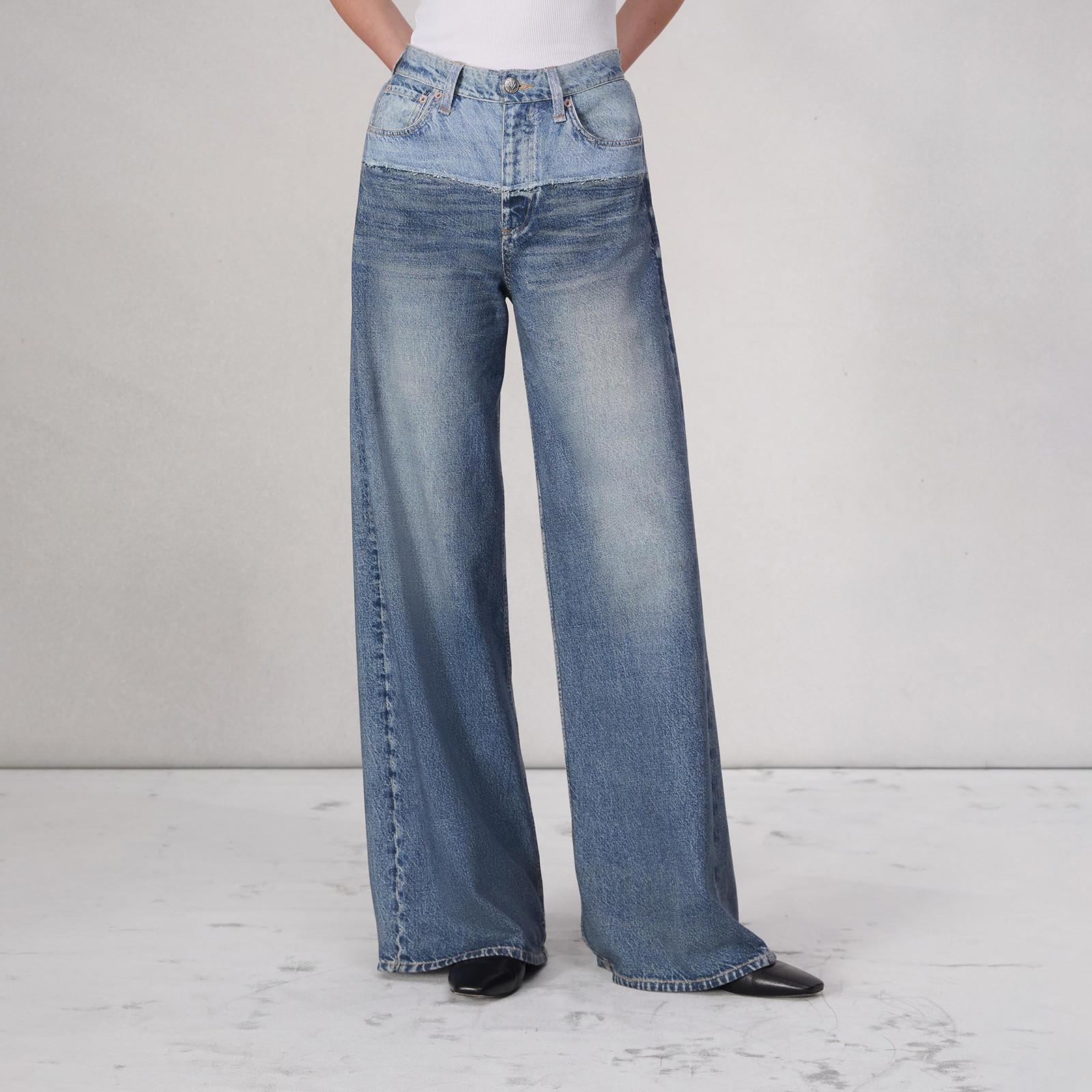 

Women s casual sports pants Sweatpant Jeans Print Denim pants L синій