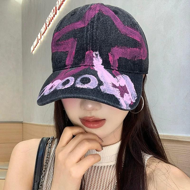 American Retro Y2K Wasteland Style Baseball Cap Female Dark Punk Style Sweet Cool Babes Show Face Little Peaked Cap Tide