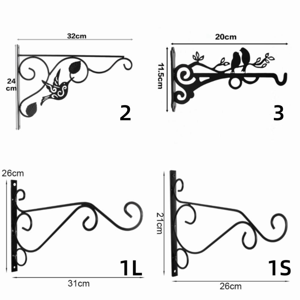 Black Hanging Flower Basket Brackets Bird Iron Wall Mounted Plant Hanger Balcony Terrace Veranda Home Decoration