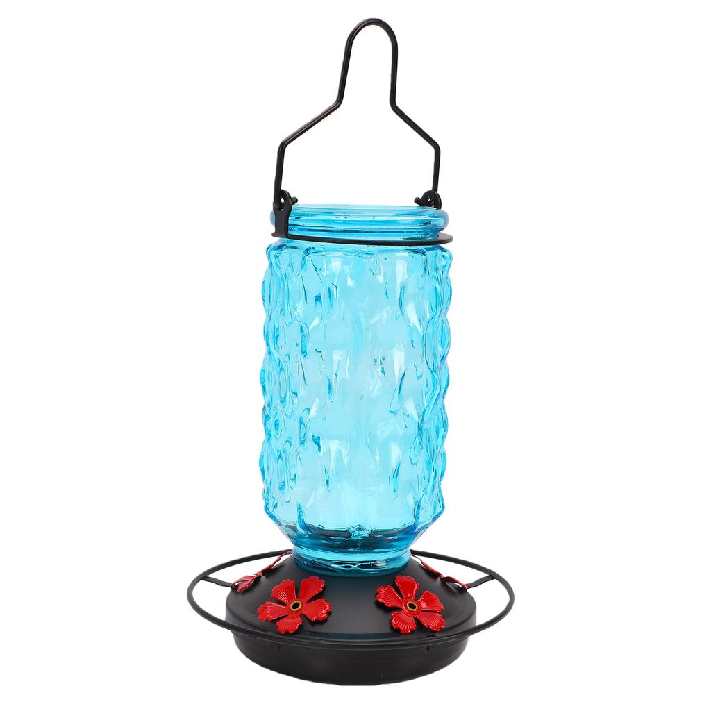 Glass Hummingbird Feeder 5 Flower Ports 16oz Outdoor Hanging Hummingbird Feeder for Garden