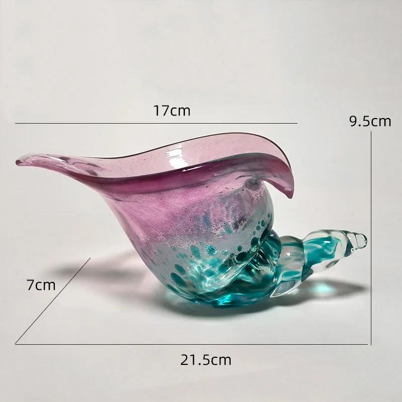 Colorful Conch Candy Jar Fruit Tray Creative Transparent Glass Conch Storage Basket Room Aesthetic Decor Desktop Storage Tray