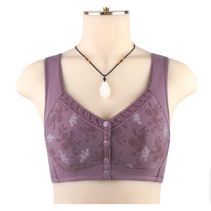 Sieviešu lielizmēra krūšturis priekšpuse aizdare Bezvadu krūšturi Push Up sporta krūšturi Bralette Ērta apakšveļa plecu siksnas U formas aizmugurē