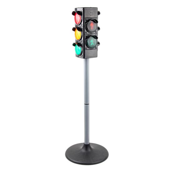 Traffic Light Toy Height Adjustable Kids Toy Educational Sound Flashing Traffic Light Model for Home
