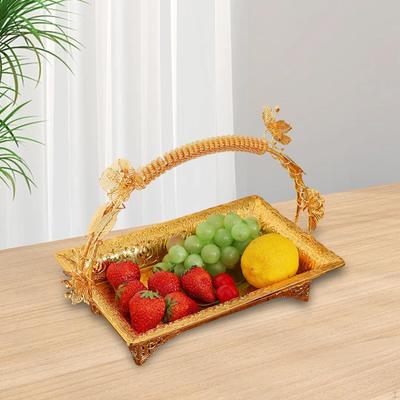 Fruit Basket, Decorative Tray, Candy Plate Elegant Dried Food with Handle for Dining