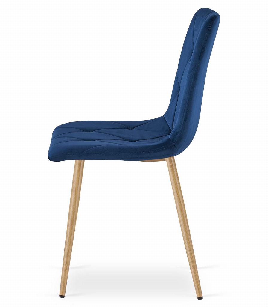 Libra Chair - Navy Blue Velvet / Wood-Colored Legs X 1