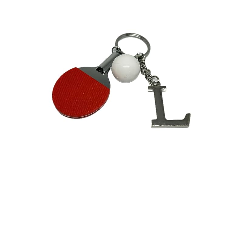 

table tennis with initials key ring souvenir present (L)