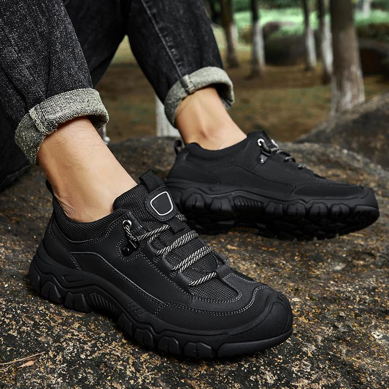 Fashion Men's Shoes High Quality Classic Men Hiking Shoes Genuine Leather Men Casual Shoes Lace-Up Men's Comfortable Walking Footwear