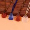 Blauw Wit Goud En Geel Kristal Gesneden Boeddha Bodhisattva Hanger Ketting Sieraden Bedel Aura Amulet Cadeau Voor Mannen Vrouwen