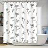 Vintage Flower Shower Curtain Bath Waterproof Decorative Fabric Printing Bathroom Accessories Customizable Size Black and White