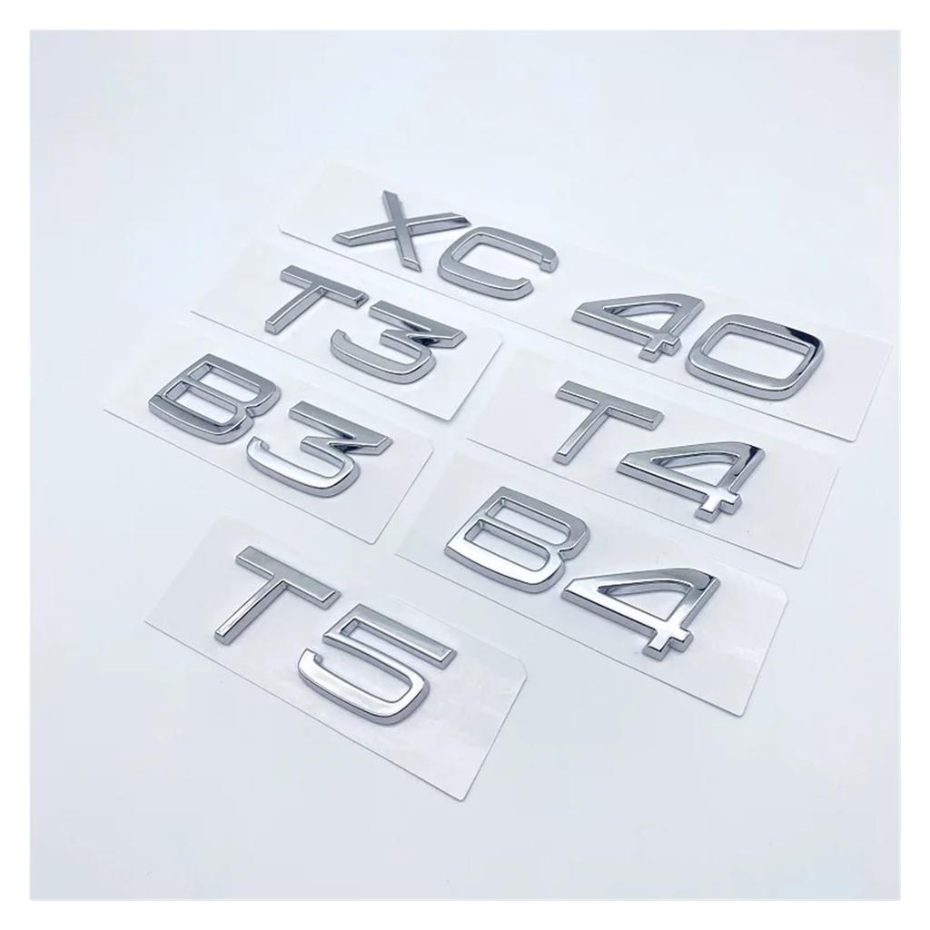 ALMVIS Glossy Black Silver Emblem Nameplate Sticker Volvo XC40 B3 B4 T3 T4 T5