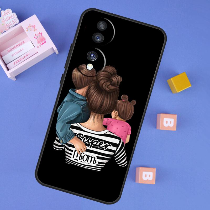 Super Dad Mom Baby Girl Twin Case For Honor X9d X9a X9b X9c X8b X8c Win RT 200 400 Pro 70 90 Magic 7 Lite 5 6 8 Pro Cover