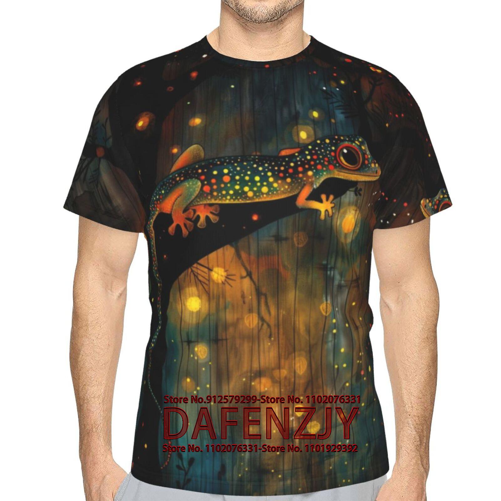 

Men s Tees-Soft Fitted Cool Chameleon Design Graphic T Shirt XXXL рожевий