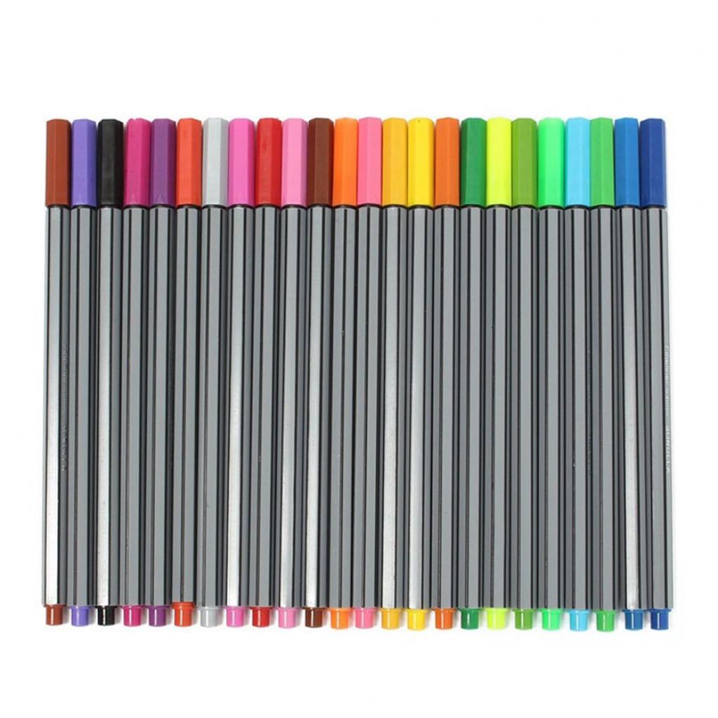 Checkmate Colors Checkmate 24 Pcs/Set 0.4 mm 24 Colors Marker Pens Kid Ink Arts Painting ...
