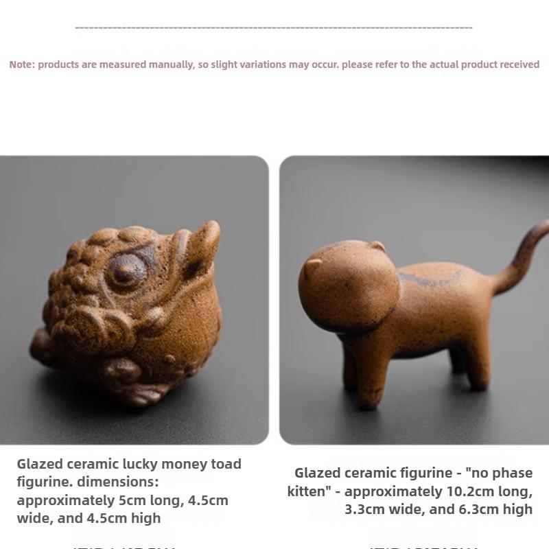 Retro Ceramic Tea Pet Cat Small Tea Play Cover Kung Fu Tea Set Can Raise Tea Ceremony Ornament