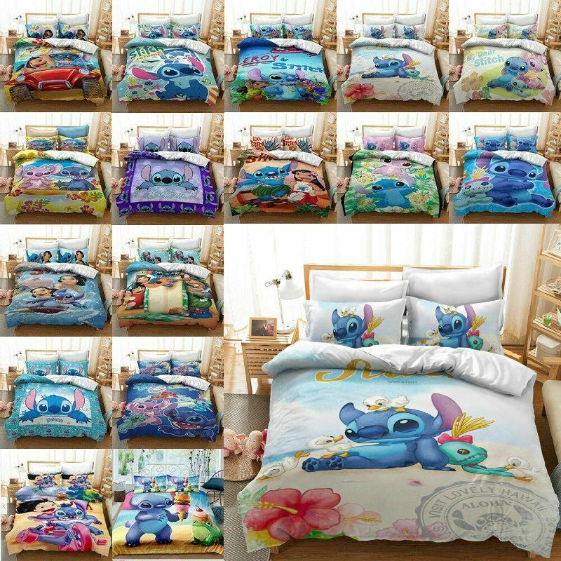 3d Stitch Bedding Set For Kids With Comfortable Duvet Cover And Pillowcase Set