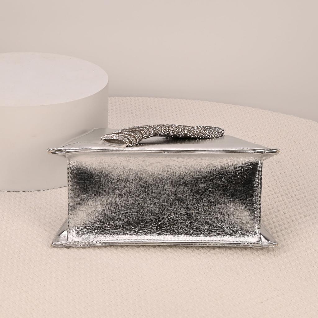 New women's bag bring diamond-encrusted French fairy bag super flash rhinestone trapezoidal bag shoulder messenger handbag