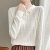 Navava Women Cable Knit Long Sleeve Collar Nk2285
