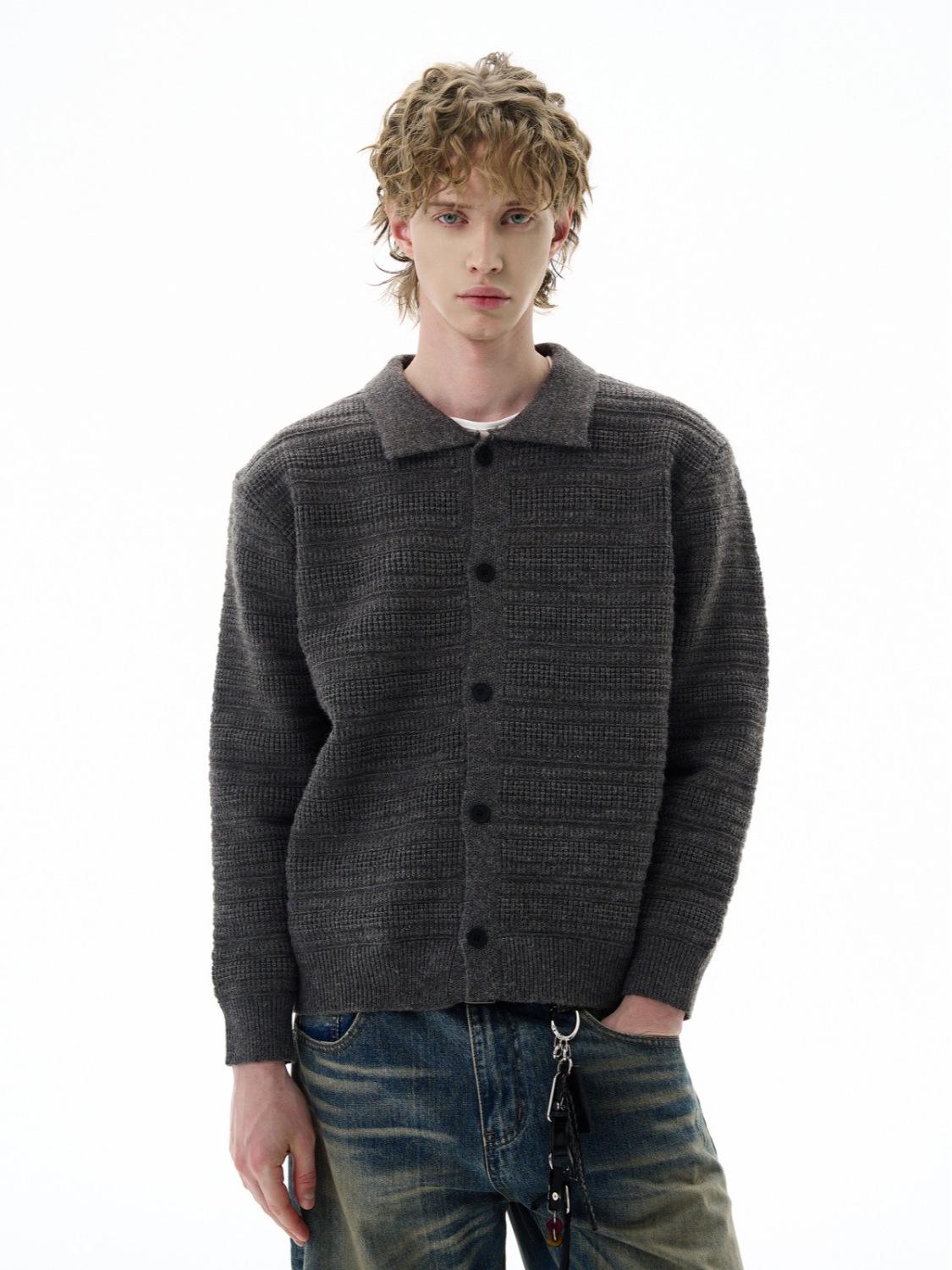 

Men s Casual Loose Knit Cardigan - Trendy Autumn/Winter Sweater XXL темно-сірий