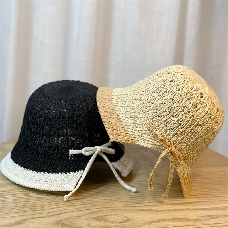 Adjustable Black White Beige Khaki Fisherman Hat With Big Brim For Women Spring Summer