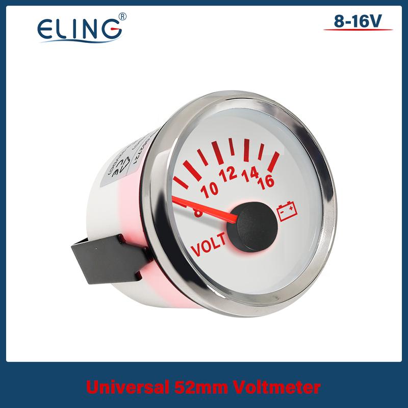 ELING 52mm Waterproof IP67 (Digital) Voltmeter Voltage Meter 8-16V 16-32V (8-32V) for Auto Boat Yacht RV Motorcycle Vehicle