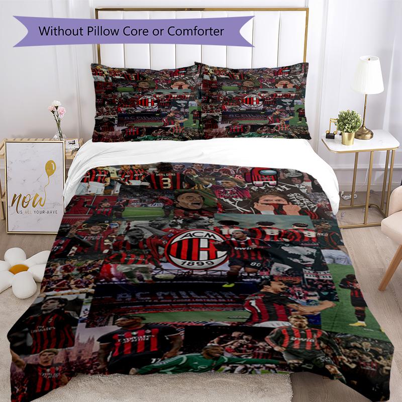 Ac Milan Bedding Set Breathable Duvet Cover With Pillowcases Home Decoration Birthday Gift