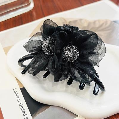 Internet Celebrities Sunflower Head Hairpin Hair Volume Less Half Tie Fabric Flower Grab Clip Back Head Disc Hair Accessories
