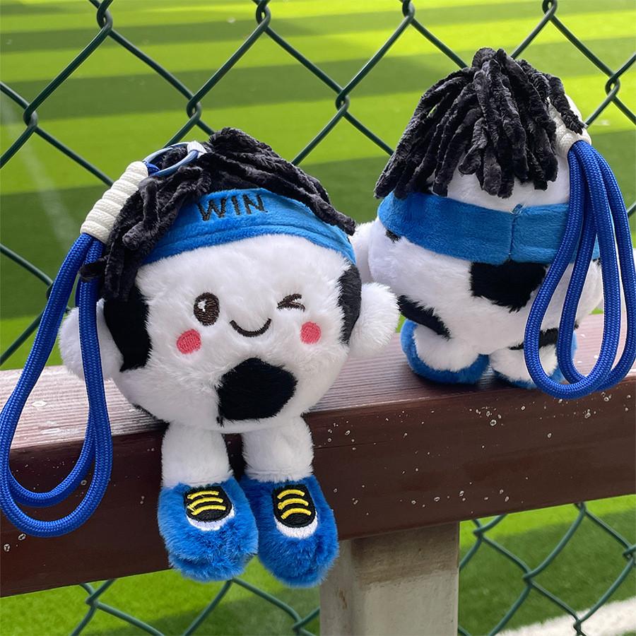 Cute Embroidered Football Plush Keychain With Pp Cotton Filling For Gifts And Decor