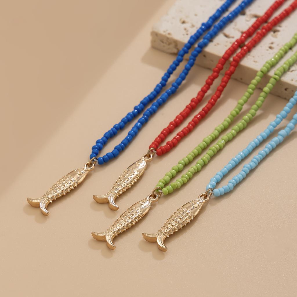Holiday Starfish Shell Small Fish Necklace Necklace Ocean Wind Sequins Rice Beads Beaded Necklace