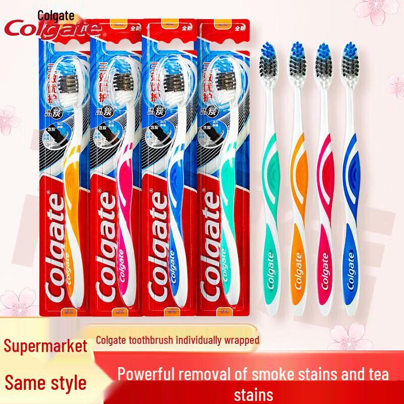 Colgate Triple Action Soft Charcoal Toothbrush 8-Pack