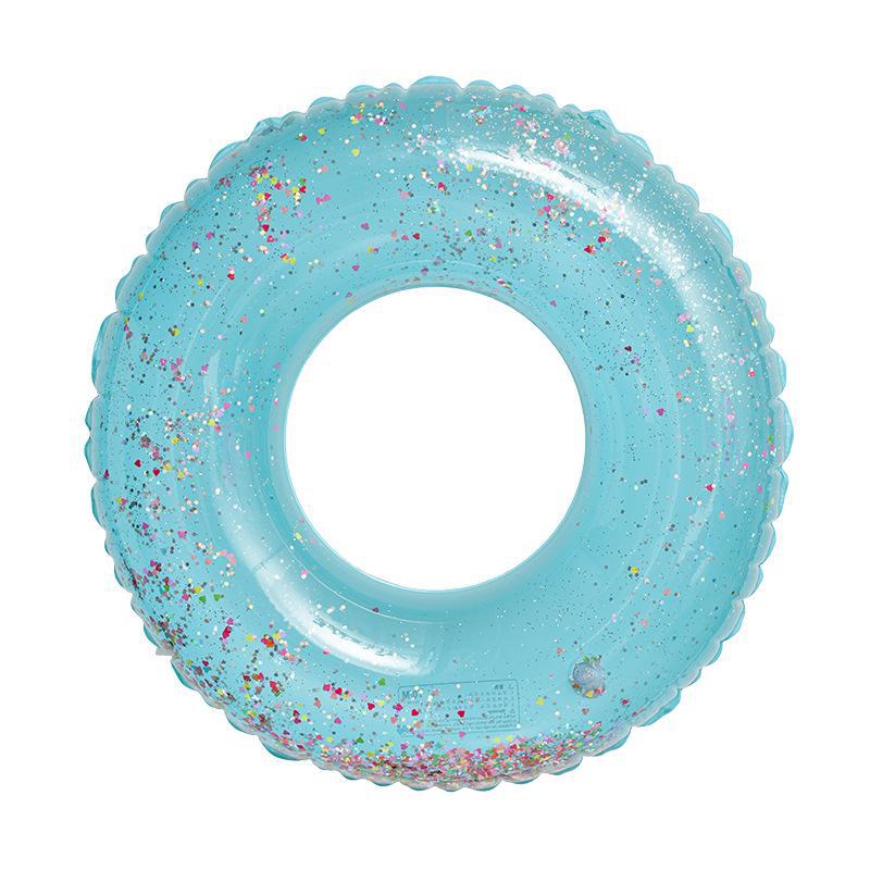 Children's and Adult Crystal Inflatable Swimming Ring with Double Airbag, Underarm Support, and Thickened Single Layer Design