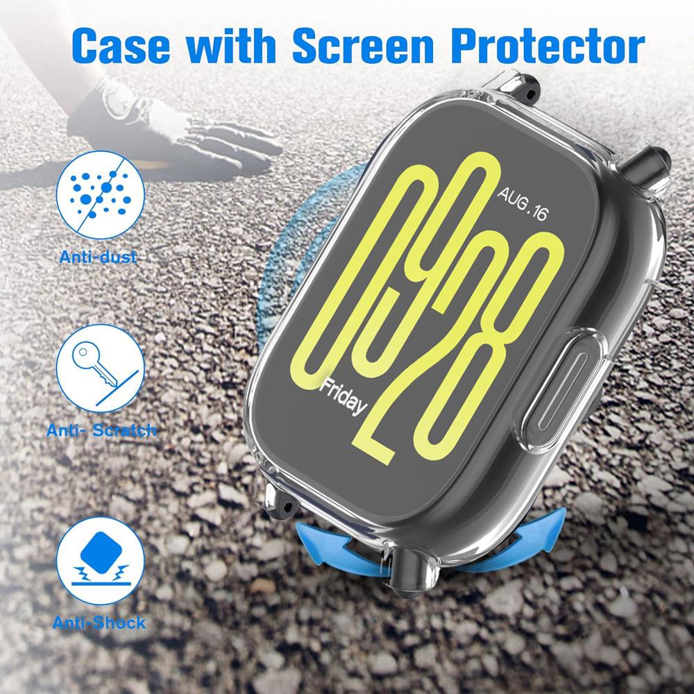 Étui de protection d'écran en TPU souple pour Xiaomi Redmi Watch 5 Active Verre trempé Boîtiers de montre pour Redmi Watch 5 Lite Protecteur