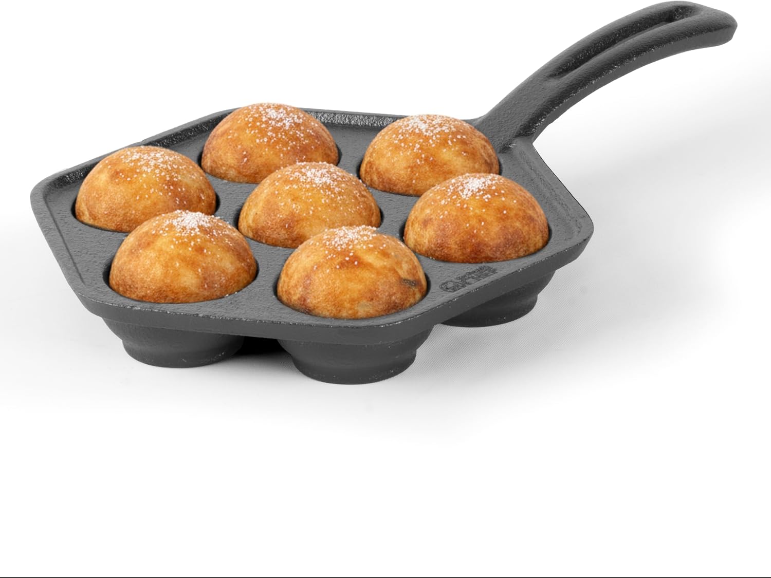 

CHEF Danish -Seasoned Cast Iron, Seven Sections For Mini Puffs and Pancake Balls, Works on All Co United States