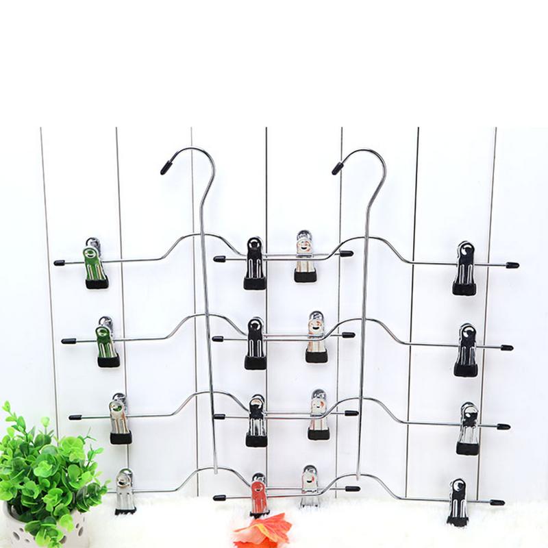 4 Layers Stainless Steel MultiFunctional Clothes Hangers Pants Storage Hangers Cloth Rack Multilayer Storage Cloth Hanger