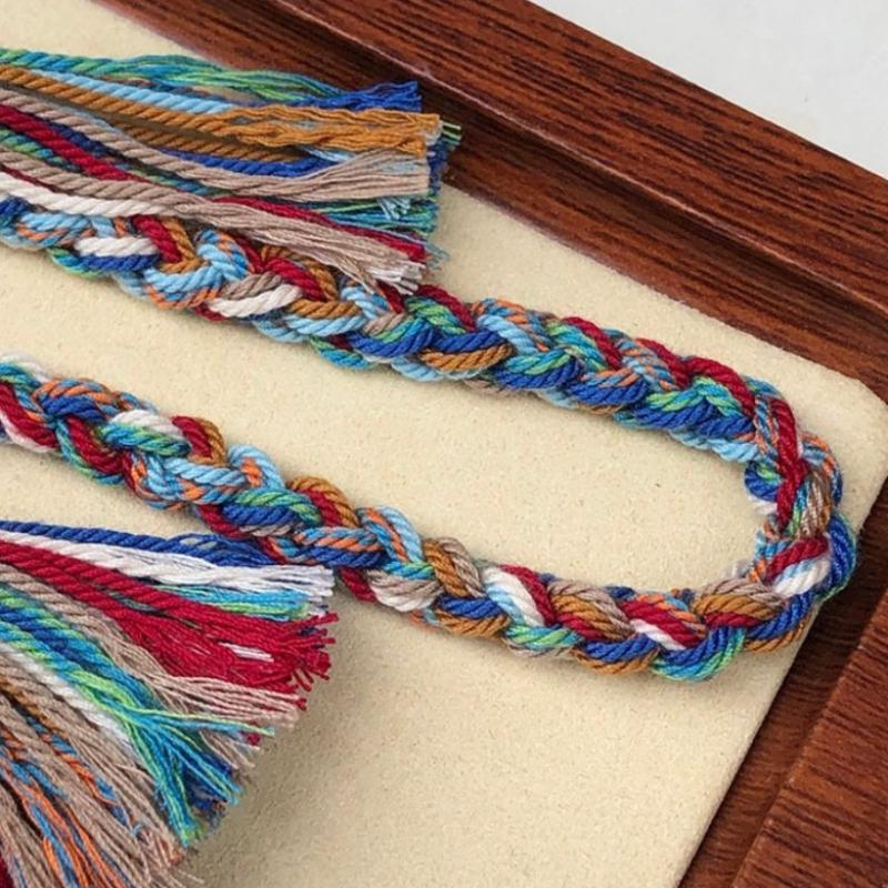 Handmade Braided Cotton Lanyard Bohemian Style Colorful Tassels Fashion Accessory for Phone Keychain Bag Decoration