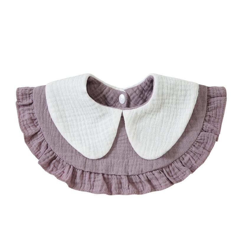 Newborn Baby Baby Stuff Items Gauze Bibs 4 Layer Pure Cotton 360 Degree Round Solid Color Infant Burp Cloth Apron Children Gifts