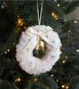 Window Hanging Decoration Soft Bow Bell Ornament Christmas Ribbon Pendant Classic Plush Christmas Wreath For Shop Displays