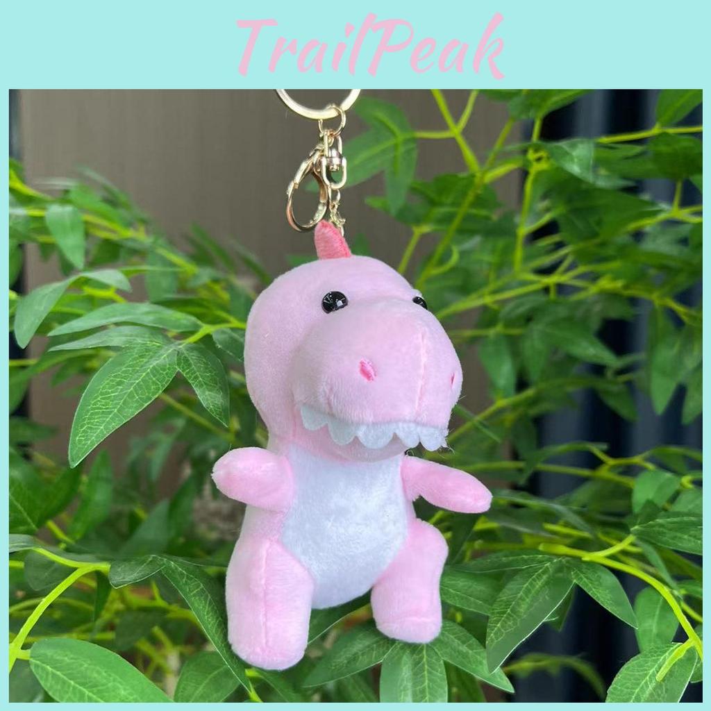 Cute 13cm Dinosaur Plush Keychain Soft Toy Adorable Cartoon Doll With Colorful Chains