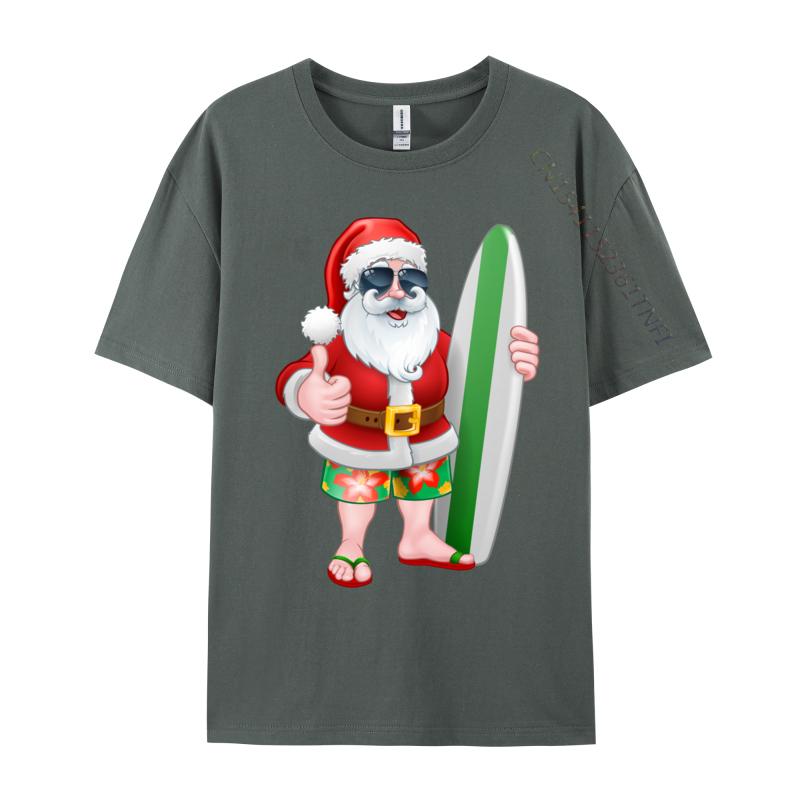 Cool Santa Surfboard Shades Cartoon Comfortable T Shirt Company Cool Cotton Fabric Men T Shirt Hip Hop Tee Shirts Wholesale